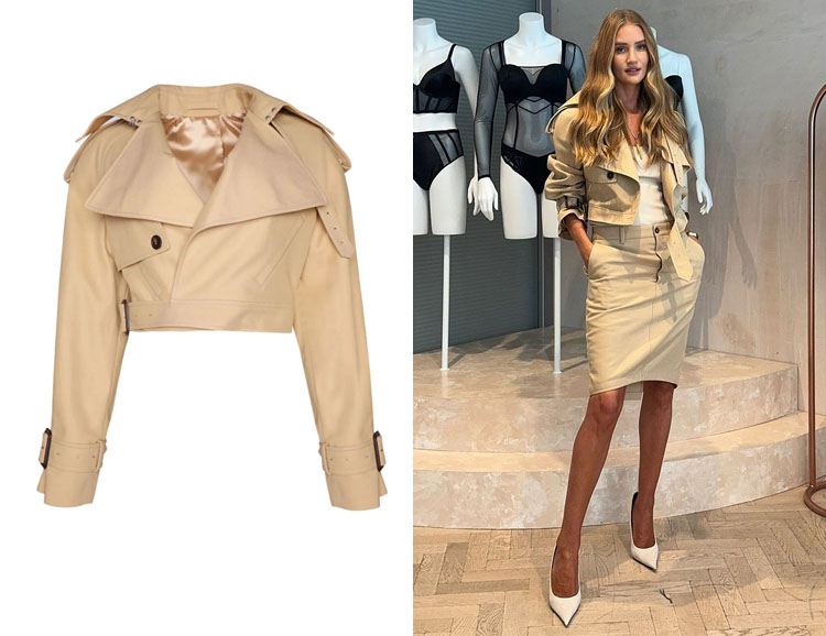 Rosie Huntington-Whiteley's WARDROBE.NYC Perfecto Cropped Trench Jacket