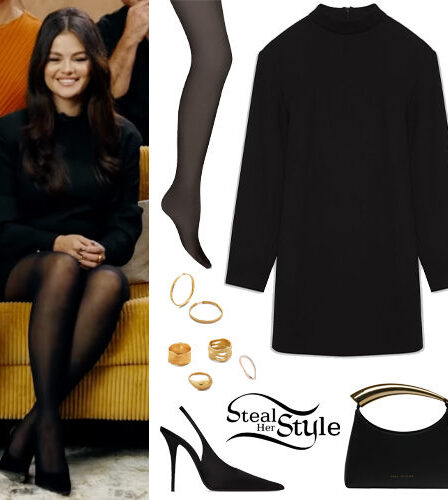 Selena Gomez: Black Mini Dress and Pumps