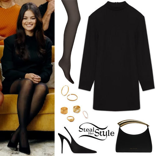 Selena Gomez: Black Mini Dress and Pumps