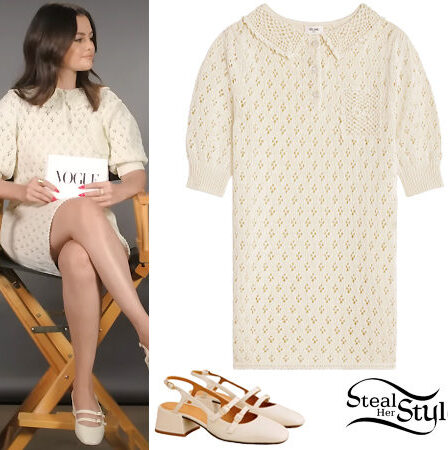 Selena Gomez: Pointelle Mini Dress, Mary Janes