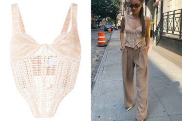 Shay Mitchell's Dion Lee Crochet Corset Top