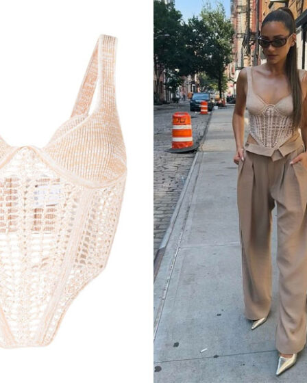 Shay Mitchell's Dion Lee Crochet Corset Top