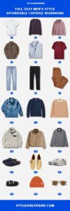 infographic of a men's casual fall capsule wardrobe