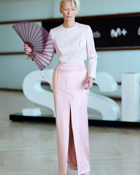 Tilda Swinton Wore Delpozo To 'The Room Next Door' San Sebastian Film Festival Photocall