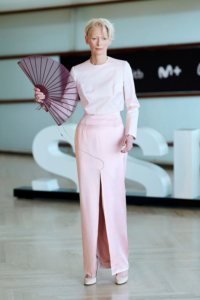 Tilda Swinton Wore Delpozo To 'The Room Next Door' San Sebastian Film Festival Photocall