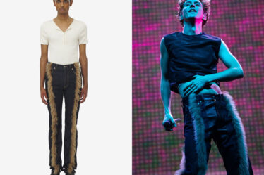 Troye Sivan's McQueen Shearling Trim Jeans