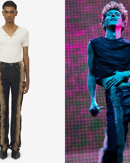 Troye Sivan's McQueen Shearling Trim Jeans