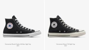 Converse Chuck Taylor side-by-side with Converse Chuck 70s