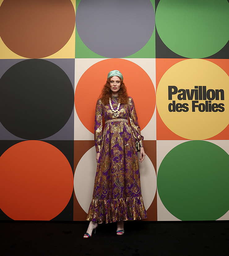 Karen Elson attends Valentino Spring 2025 show at Paris Fashion Week