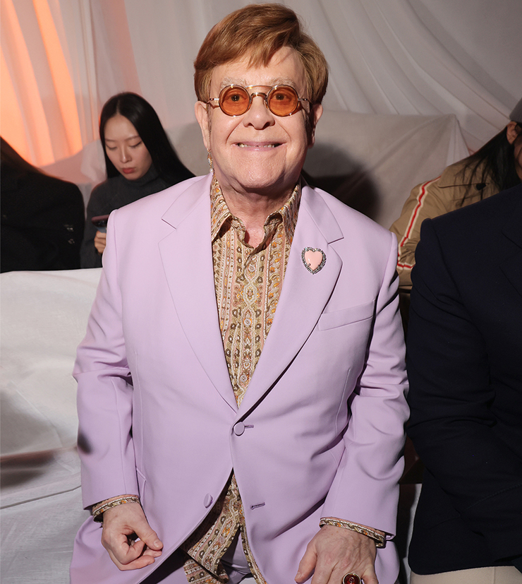 Elton John attends Valentino Spring 2025 show at Paris Fashion Week