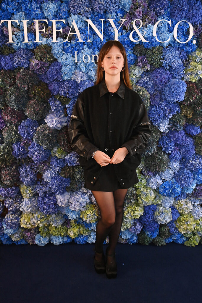 Mia Goth attends the Tiffany & Co. "Windows Of Wonder" takeover celebration at Selfridges 