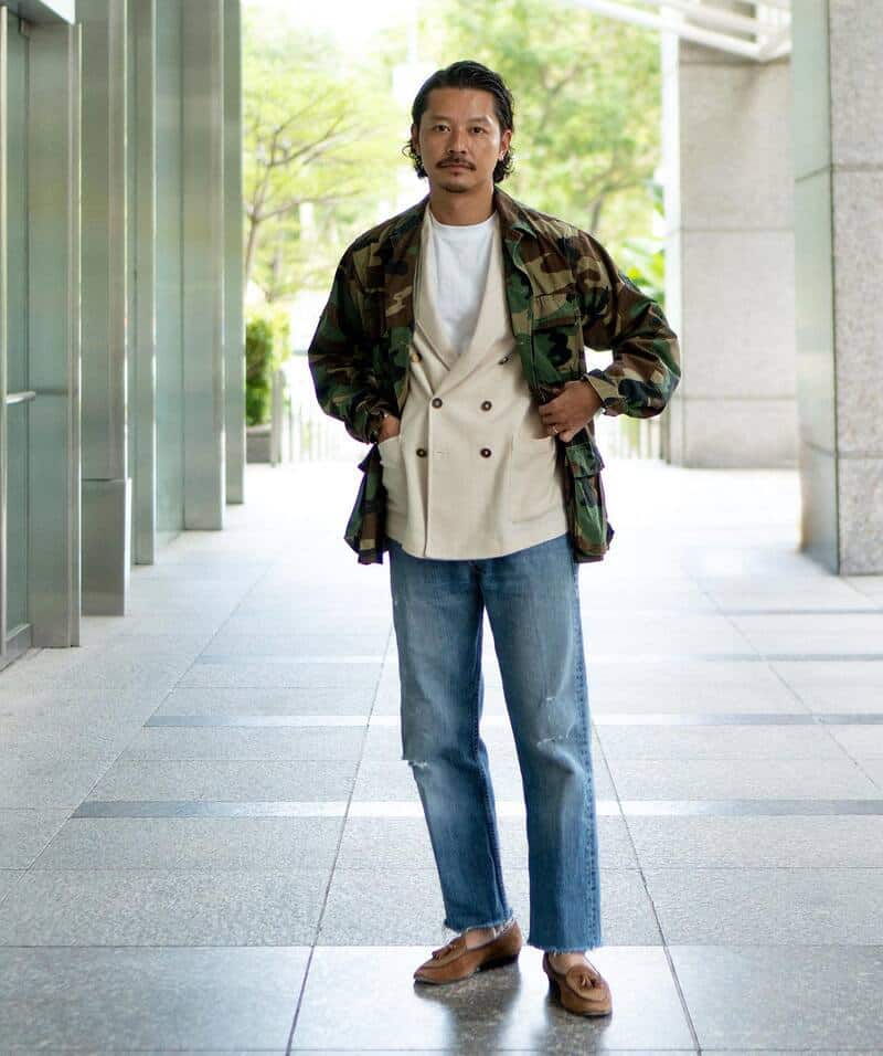 man wearing a camouflage jacket