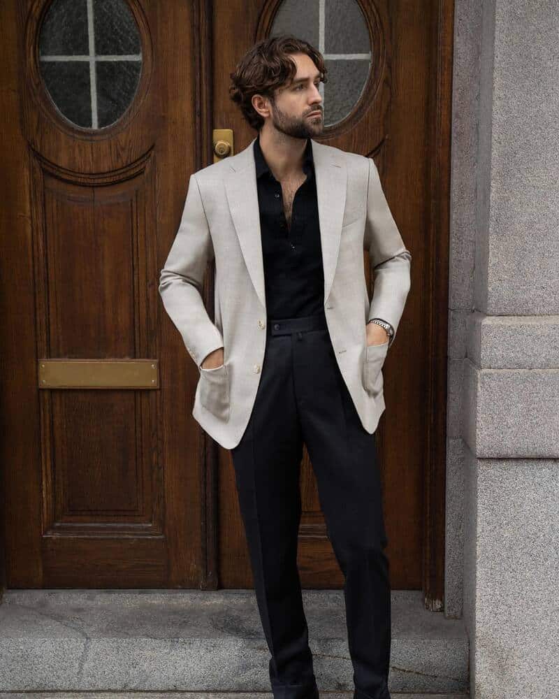 man wearing the Suit Pants by tailor store