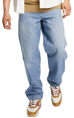 Man wearing Asos Design Baggy Jeans