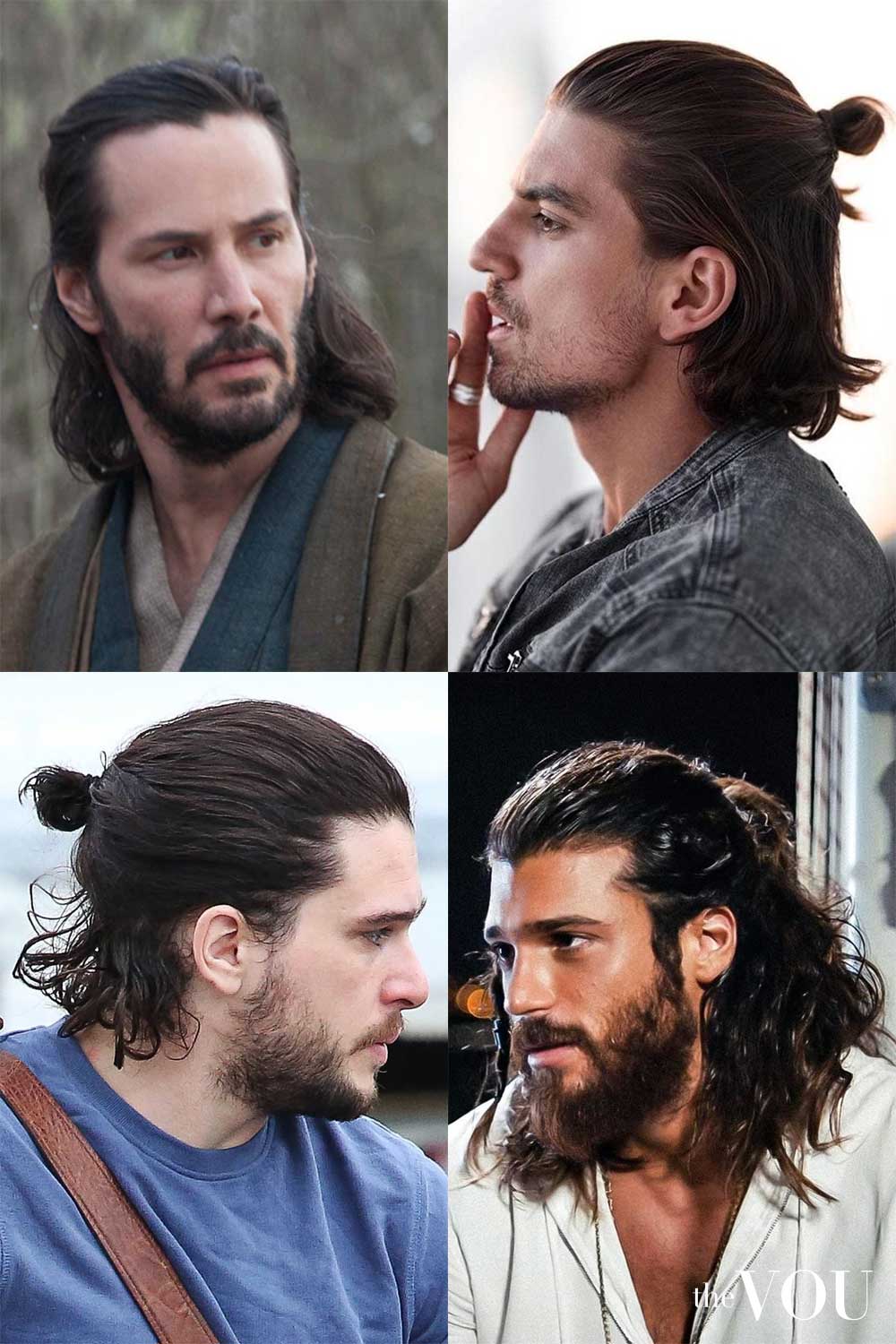 Manly half-Up half-Down hairstyle men