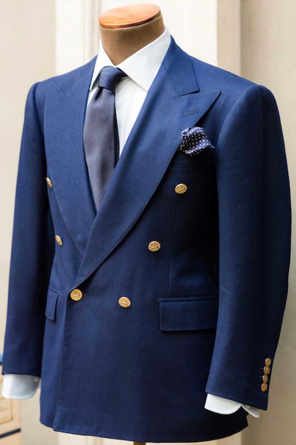 Cifonelli cigarette shoulder double-breasted suit