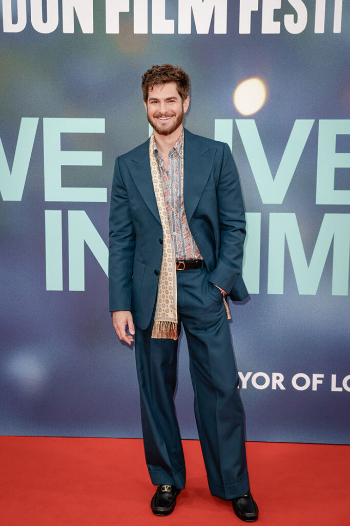 Andrew Garfield Wore Valentino To The 'We Live In Time' London Film Festival Premiere