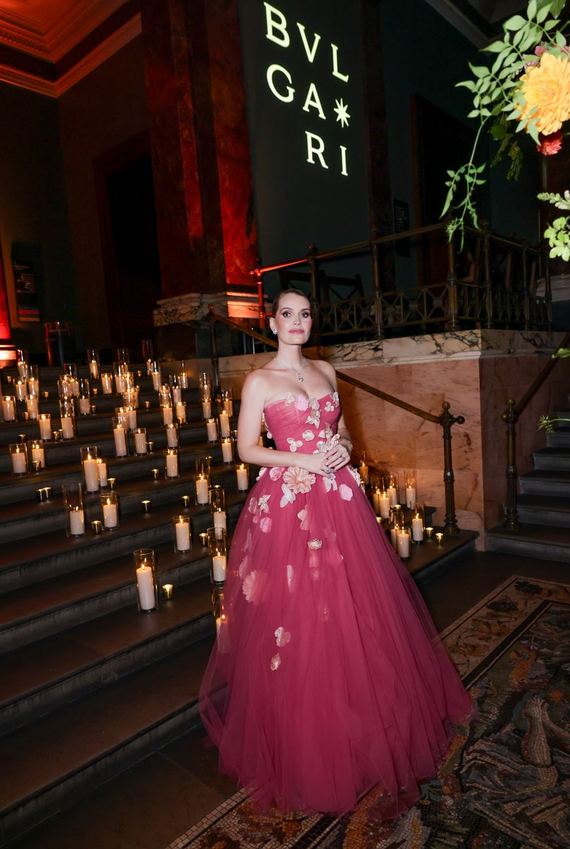 LONDON, ENGLAND - OCTOBER 24: Lady Kitty Spencer attends the Bvlgari High Jewellery Gala at The National Gallery on October 24, 2024 in London, England. (Photo by Dave Benett/Getty Images for Bvlgari UK)