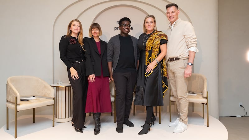 From left: mAlice Gividen, associate director of content strategy at BoF; Lauren Edelman, global chief marketing officer at Victoria Beckham Beauty; Dr. Julian Sass, cosmetic scientist and brand consultant; Christiane Werron, global head of spas and clinics at Augustinus Bader; and Rennaï president and chief creative officer, Christopher Novak.