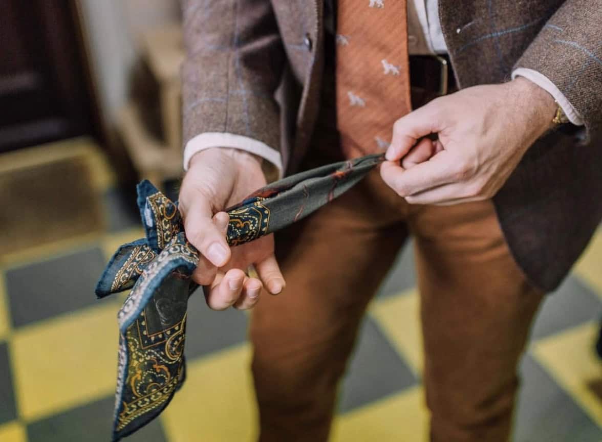 man holding a pocket square