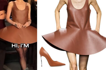 Ariana Grande: Brown Dress and Pumps