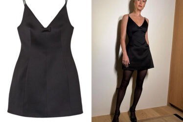 Brie Larson's Marc Jacobs The Satin Bow Black Dress