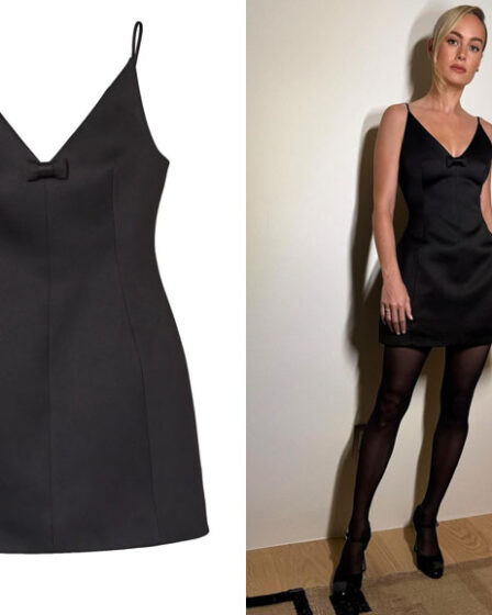 Brie Larson's Marc Jacobs The Satin Bow Black Dress