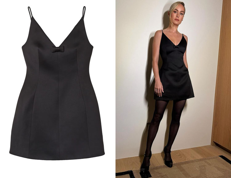 Brie Larson's Marc Jacobs The Satin Bow Black Dress