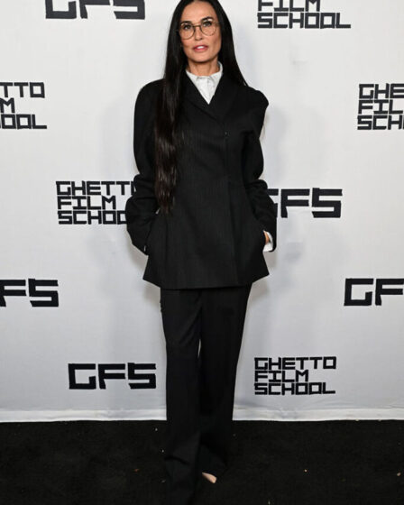 Demi Moore love of suits continued at the GFS Fall Benefit