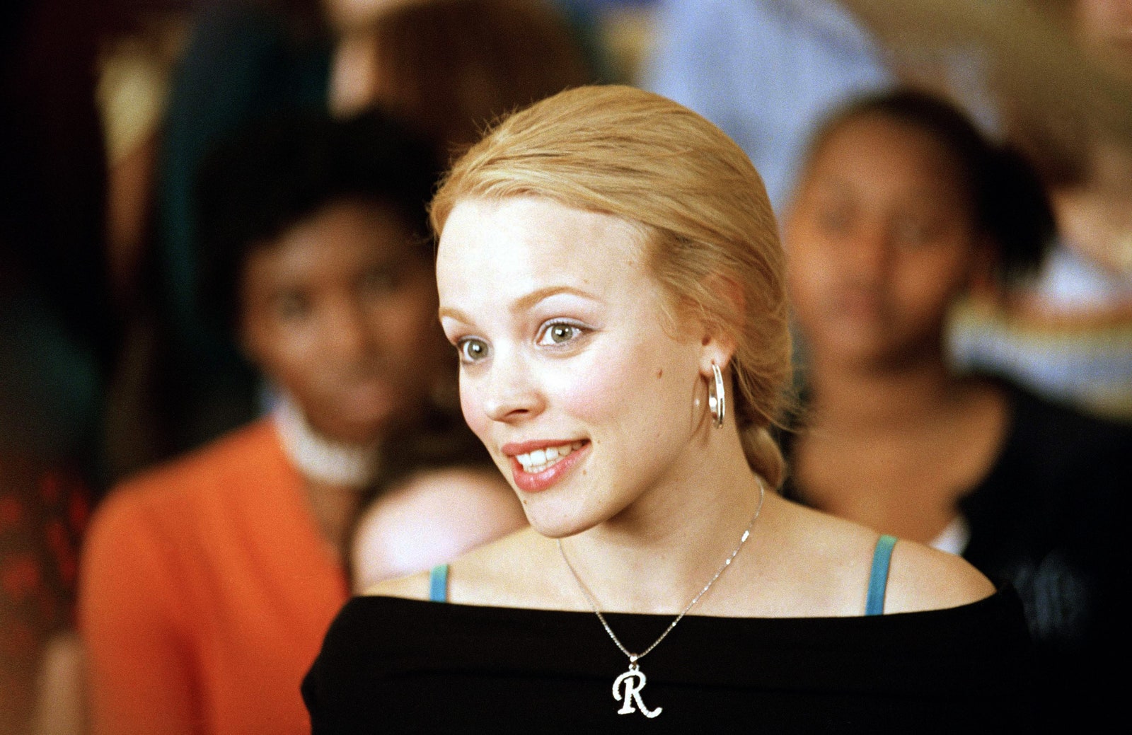 Image may contain Rachel McAdams Accessories Jewelry Necklace Pendant Person Head Face Adult Child and Happy