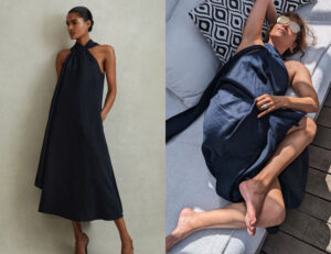 Halle Berry's REISS Cosette Linen Midi Dress