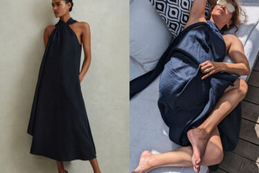 Halle Berry's REISS Cosette Linen Midi Dress