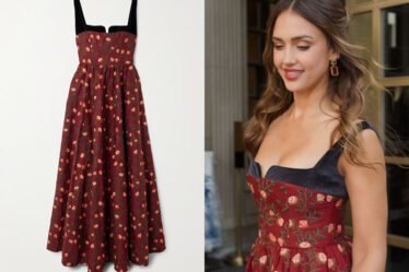 Jessica Alba's Agua by Agua Bendita Jaspe Sueno Embroidered Maxi Dress