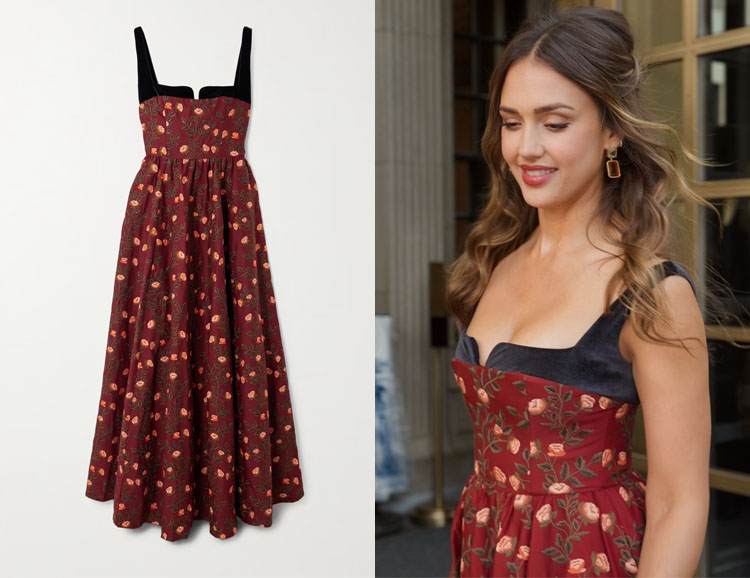 Jessica Alba's Agua by Agua Bendita Jaspe Sueno Embroidered Maxi Dress