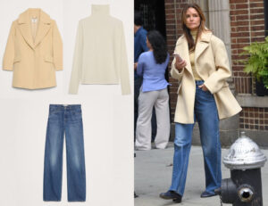 Katie Holmes' Banana Republic Peacoat, Turtleneck & Jeans