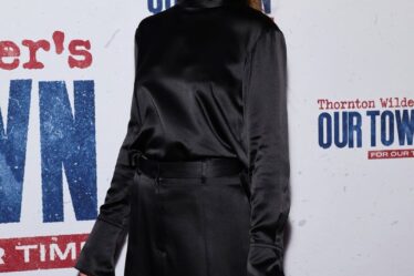 Katie Holmes attends the Broadway opening night of "Our Town"