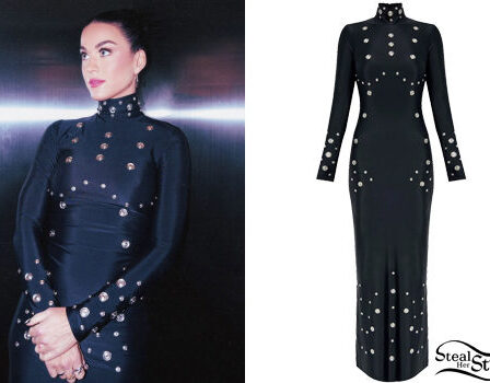 Katy Perry: Black Embellished Dress