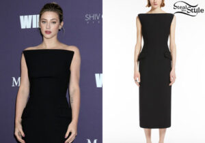 Lili Reinhart: Black Midi Dress