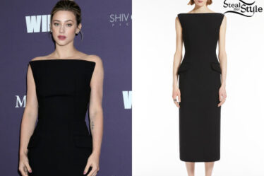 Lili Reinhart: Black Midi Dress