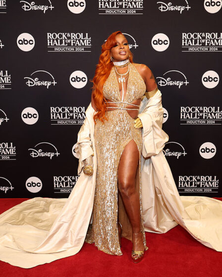 ary J. Blige attends the 2024 Rock & Roll Hall Of Fame Induction Ceremony