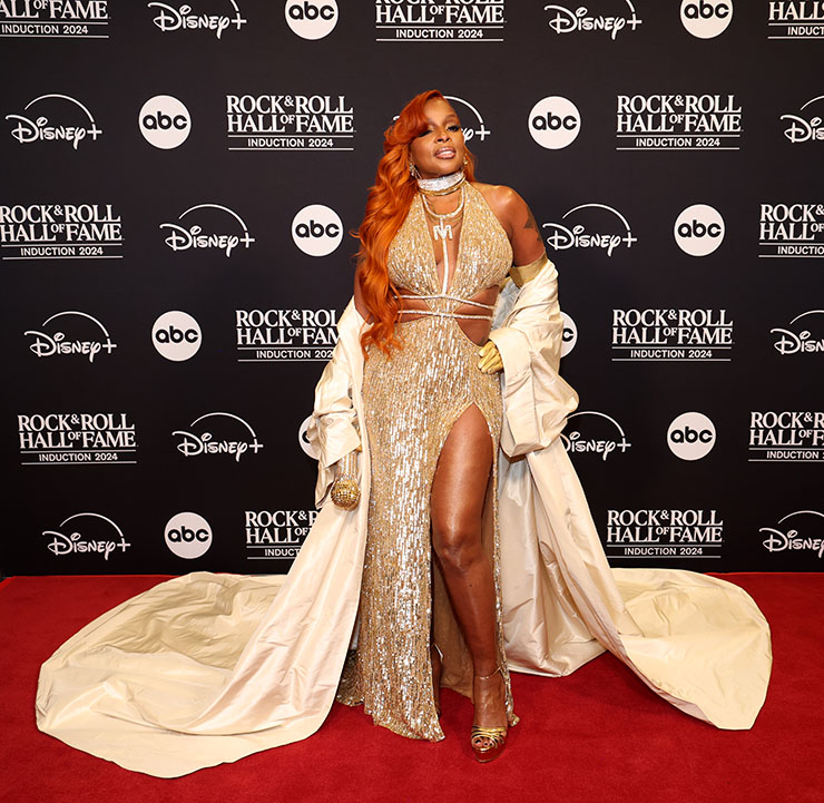 ary J. Blige attends the 2024 Rock & Roll Hall Of Fame Induction Ceremony