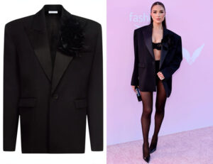 Olivia Culpo's AREA Flower Corsage Oversized Blazer