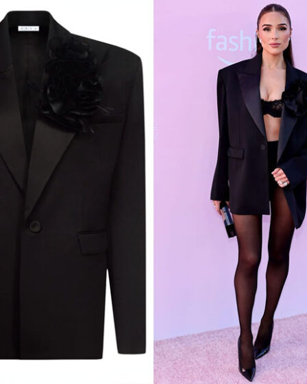 Olivia Culpo's AREA Flower Corsage Oversized Blazer