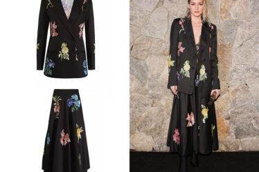 Olivia Palermo's AFEW Rahul Mishra Sequined Floral Blazer & Skirt