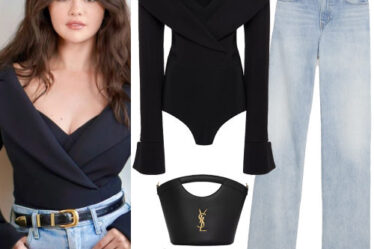 Selena Gomez: Black Bodysuit, Blue Jeans