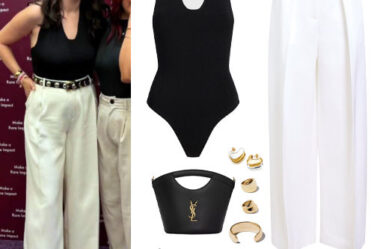 Selena Gomez: Black Bodysuit, White Pants