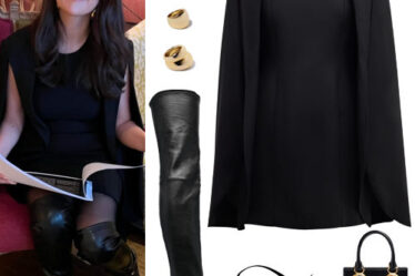 Selena Gomez: Cape Mini Dress and Boots