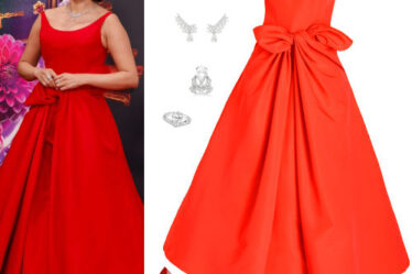 Selena Gomez: Red Gown and Pumps