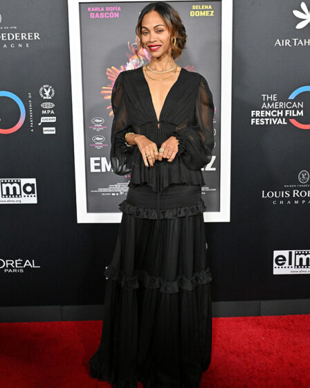 Zoe Saldana attends The French American Film Festival Opening Night Premiere of Netflix's "Emilia Perez"