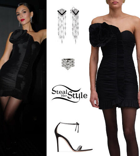 Victoria Justice: Black Mini Dress and Pumps